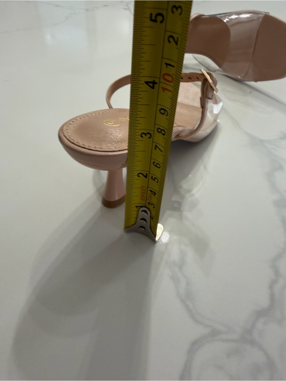 Nude Clear-Strap Mid Heel Mules - Picture 3 of 4